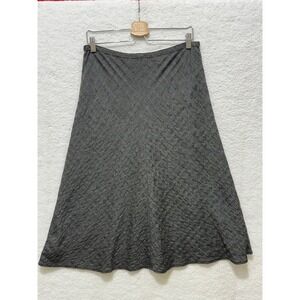 J Jill Women's Gray Quilted A-Line‎ Midi Skirt Career Casual
